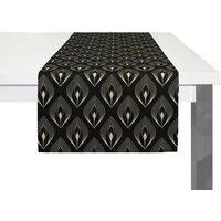 Nature by Adam Nature by Adam Tischläufer aus 100% Bio-Baumwolle - Made in Germany - Feathers, Schwarz, – Produktbild 1 von 1