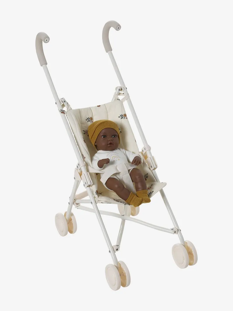 Vertbaudet Puppen-Buggy RETRO FLOWER, Wollweiß, – Produktbild 3 von 3