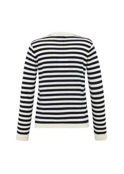 Klitmøller Klitmøller Strickpullover Basic Stripe Merino Knit, Cream/navy, – Produktbild 2 von 4