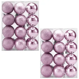 Casaria® Weihnachtskugeln Pink/Rosa 48 tlg in matt glänzend & glitzernd – Produktbild 1 von 1