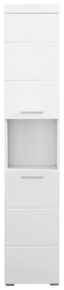welltime Hochschrank Avena Badschrank mit 2 Türen & 1 Fach - (B/T/H) 37/31/190 cm, Weiß, – Produktbild 4 von 4