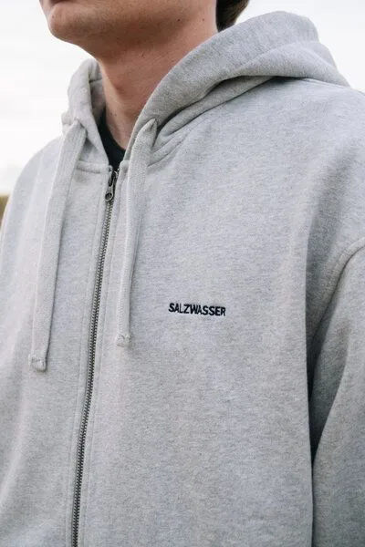 SALZWASSER SALZWASSER THY Zip Hoodie (Unisex) aus 100% Bio-Baumwolle (GOTS), Hellgrau (grau), – Produktbild 2 von 4
