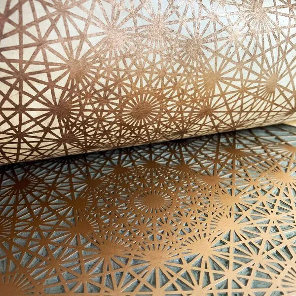 Veskor Cassiopeia Veskor Cassiopeia DEMIHEPTERAKT Heilige Geometrie Linoldruck | 40 × 40 cm | Kupfer auf Rosenholz – Produktbild 4 von 4