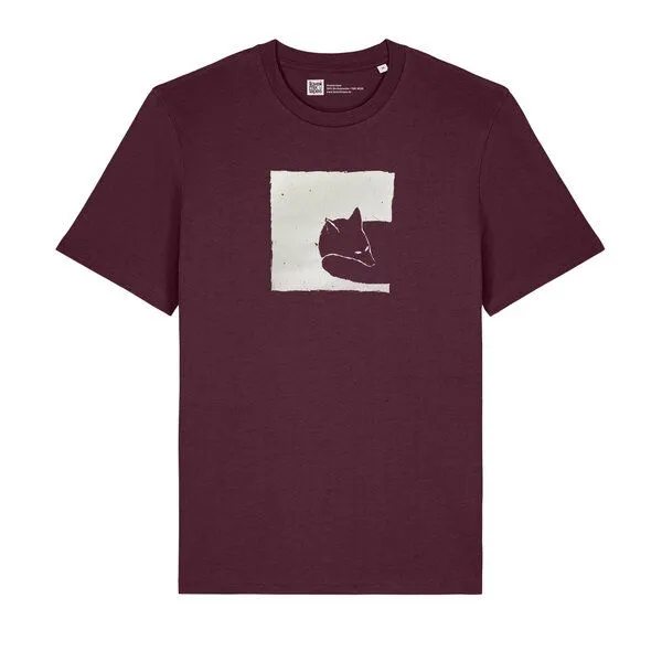ilovemixtapes ilovemixtapes Unisex T-Shirt mit Fox in a Box Motiv – Nachhaltig, Fair, Vegan, Bio-Baumwolle, Deep plum (lila), – Produktbild 1 von 3
