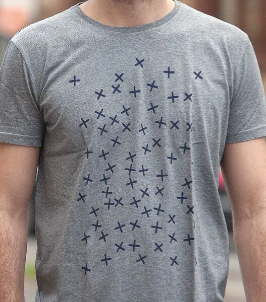 päfjes päfjes Fliesenkreuze - Männer T-Shirt - Fair Wear - Heather Grey – Produktbild 2 von 3