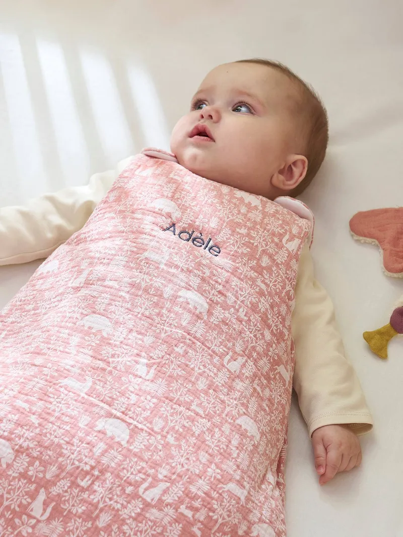Vertbaudet Ärmelloser Baby Schlafsack WALDSPAZIERGANG TOG 2, Altrosa, – Produktbild 1 von 4