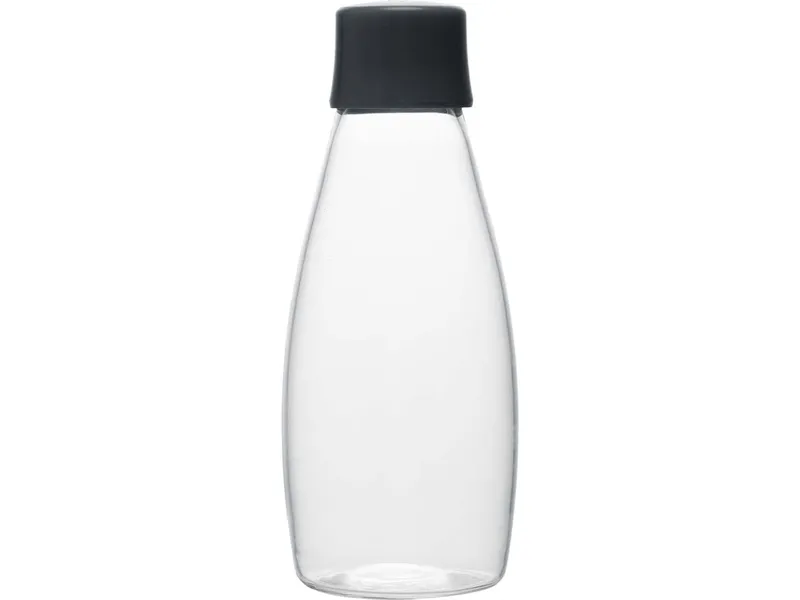 retap retap Trinkflasche "GO" 0,5 l aus Glas mit Schraubverschluss, Grey, – Produktbild 1 von 2