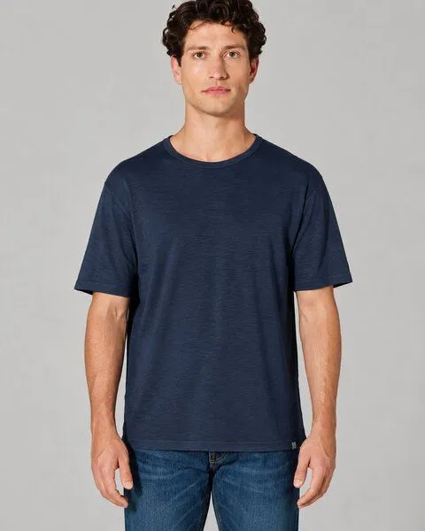 HempAge HempAge Slub Jersey T-Shirt Herren Hanf/Biobaumwolle, Navy(blau), – Produktbild 2 von 4