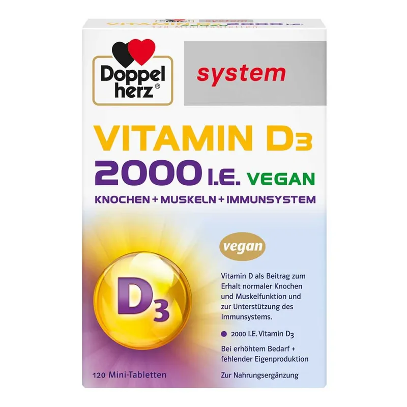 Doppelherz Doppelherz Vitamin D3 2000 I.E. Vegan System Tabletten – Produktbild 1 von 1
