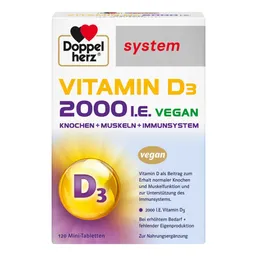 Doppelherz Doppelherz Vitamin D3 2000 I.E. Vegan System Tabletten – Produktbild 1 von 1