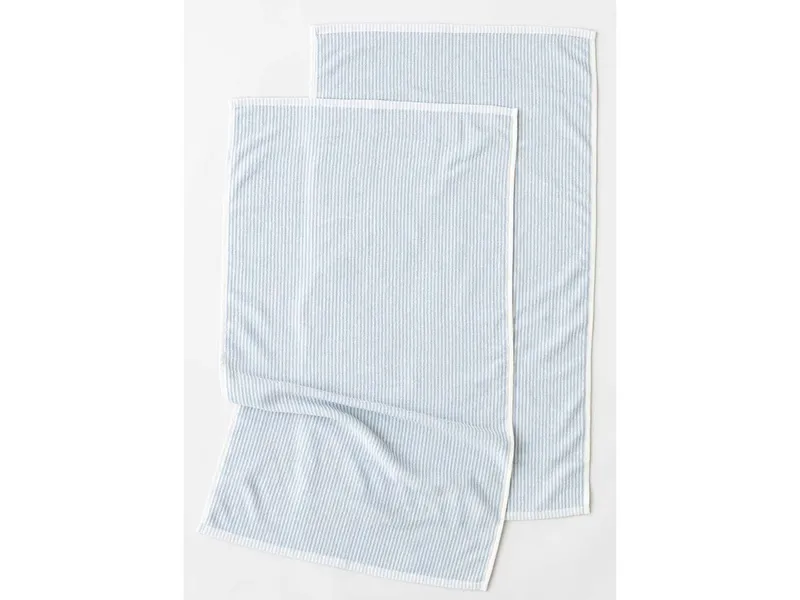 MELA MELA Handtuch Style TANVI Stripes aus 100% Bio-Baumwolle, Cloudy blue gestreift, – Produktbild 2 von 5