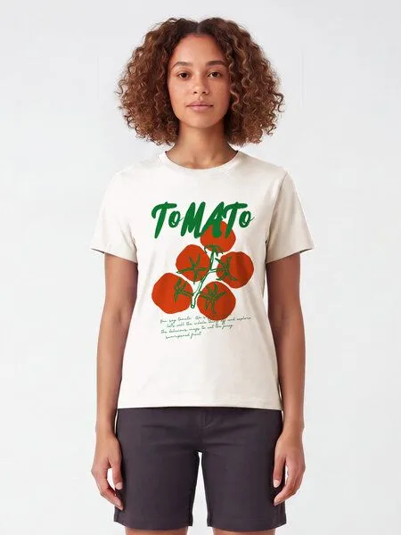 watapparel watapparel T-Shirt Frauen Tomato, Off white, – Produktbild 2 von 2