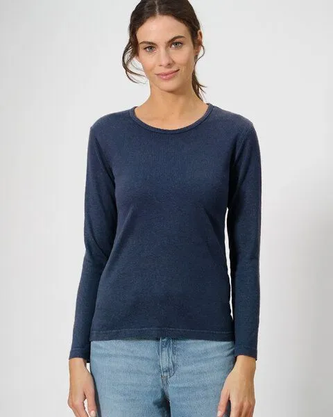 HempAge HempAge Hanf Langarmshirt Naomi, Navy (blau), – Produktbild 2 von 2