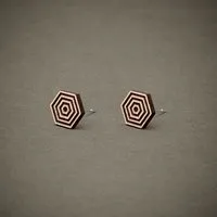 feinformart feinformart Ohrstecker / Ohrring aus Holz "Hexagon2" 9mm – Produktbild 1 von 1