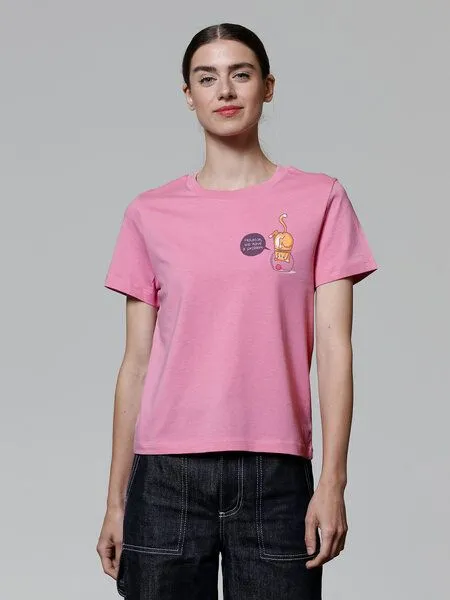 watapparel watapparel T-Shirt Frauen Funny Cat, Bubble pink, – Produktbild 2 von 4