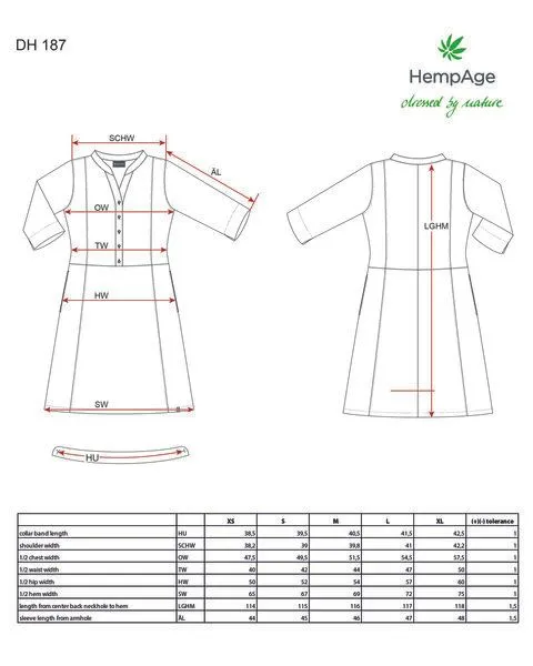 HempAge HempAge Modernes Hemdblusenkleid Hanf/Biobaumwolle, Black (schwarz), – Produktbild 3 von 4