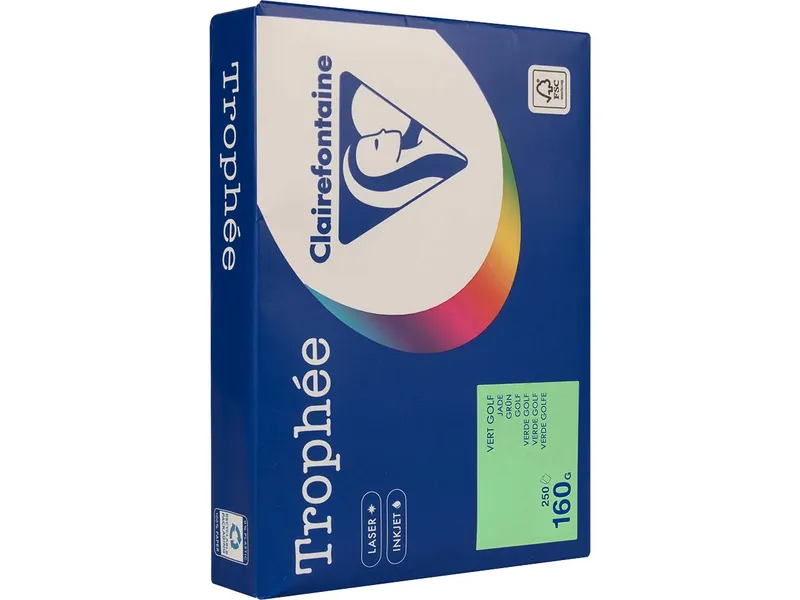 Clairefontaine 250 Blatt Clairfontaine Farbiges Kopierpapier "Trophee" 160 g/m², DIN A4, grün – Produktbild 1 von 1