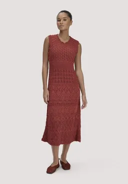 hessnatur hessnatur Strick Kleid Midi aus reiner Bio-Baumwolle – Produktbild 1 von 1