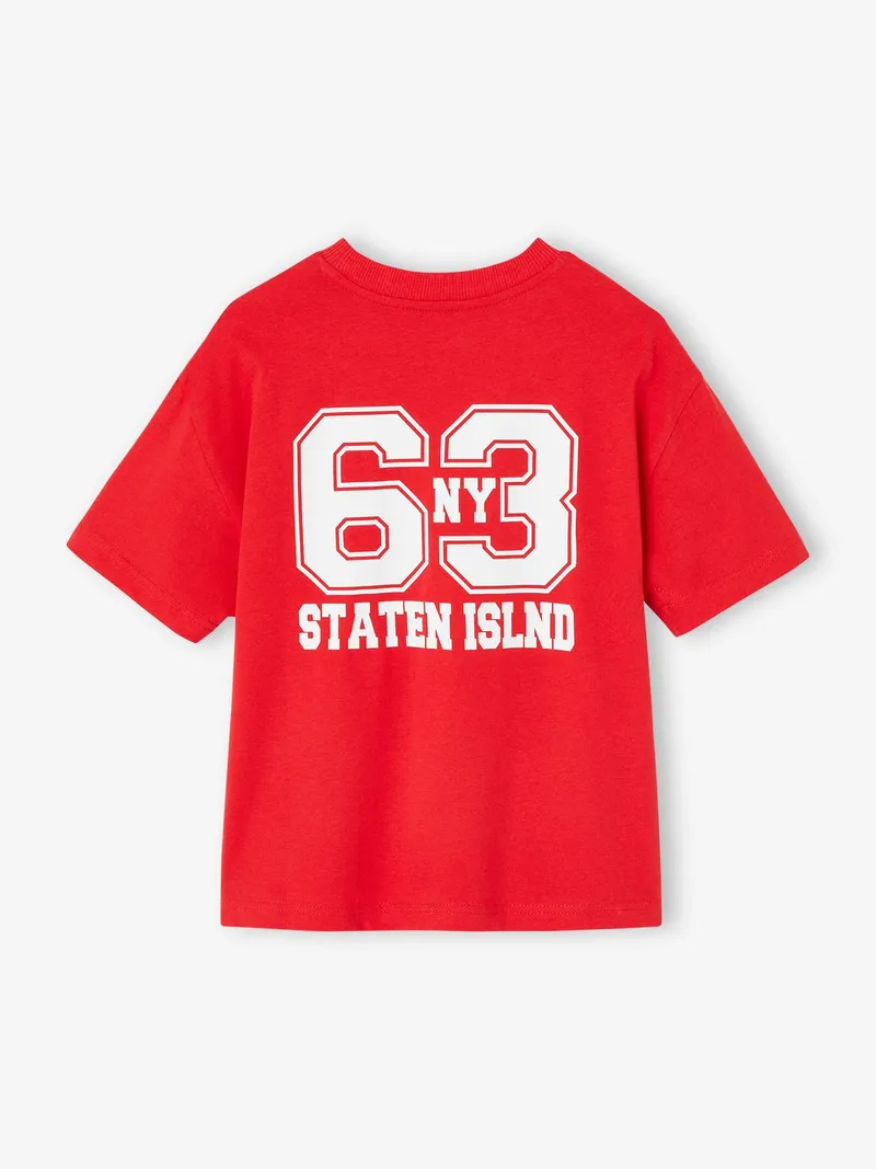 Vertbaudet T-Shirt College-Look Jungen, Rot, – Produktbild 1 von 2