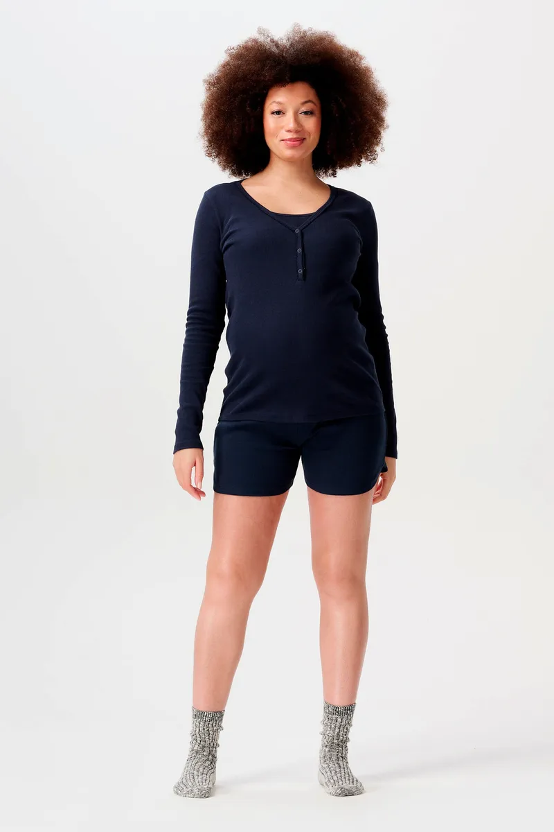 Noppies Maternity Schlafshort Jada, Blau, – Produktbild 1 von 3