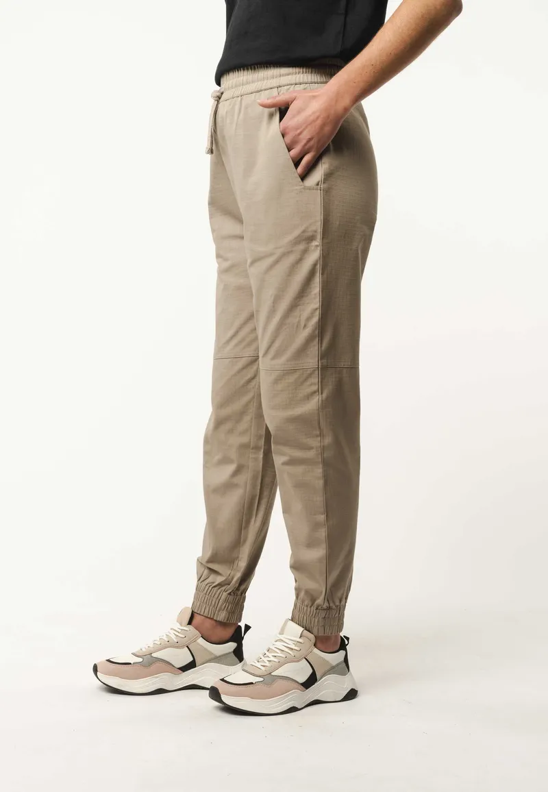 MELA MELA Damen vegan Hose Elastischer Bund Arite Taupe Beige, Beige, – Produktbild 1 von 2