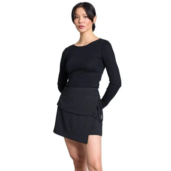 JAN N JUNE JAN N JUNE Minirib Longsleeve AVERSA, Black, – Produktbild 1 von 4