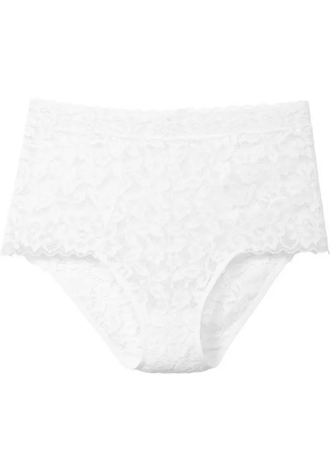 CALIDA CALIDA High-Waist-Slip Natural Comfort Lace weiche, verspielte Spitze, elastisch, extrabreiter Bund, bequem, Weiß, – Produktbild 2 von 5