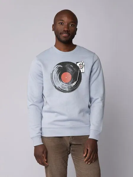 watapparel watapparel Sweatshirt Unisex Schallplatte, Serene blue, – Produktbild 2 von 4