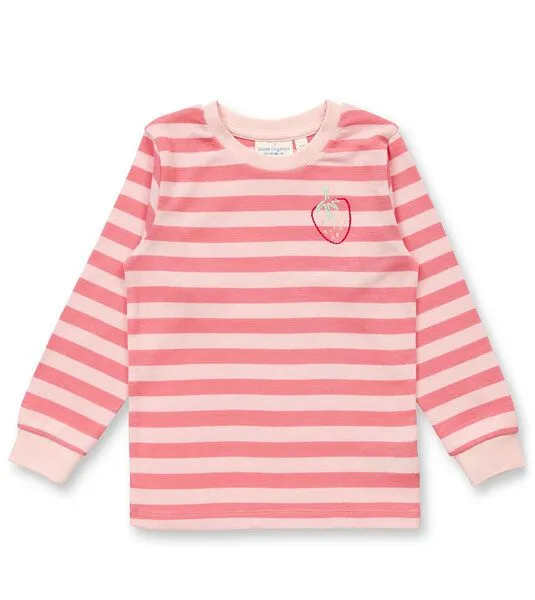 Sense Organics & friends in cooperation with GARY MASH Sense Organics & friends in cooperation with GARY MASH Kinder Schlafanzug Ringel aus Biobaumwolle, Erdbeere (rosa), – Produktbild 2 von 3