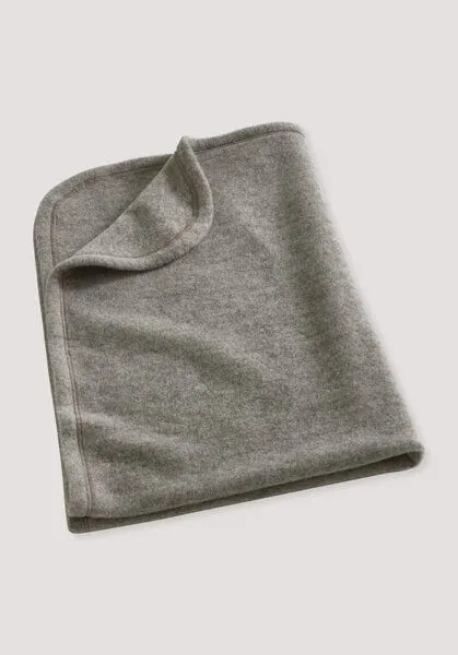 hessnatur hessnatur Wollfleece Decke aus reiner Bio-Merinowolle, Greige, – Produktbild 1 von 2
