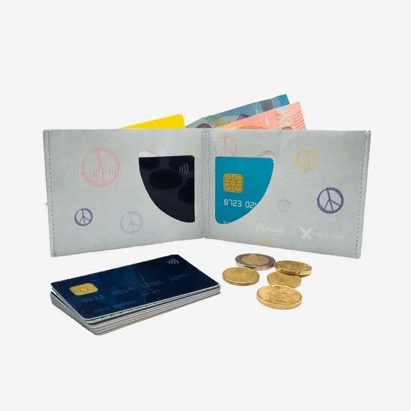 paprcuts paprcuts RFID Portemonnaie, No war (hellblau), – Produktbild 3 von 4