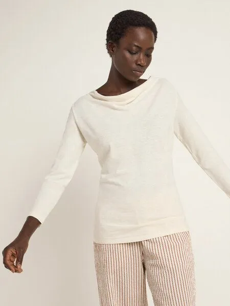 LANIUS LANIUS Wasserfallshirt (OCS) aus Hanf und Bio-Baumwolle, Natural undyed, – Produktbild 2 von 4