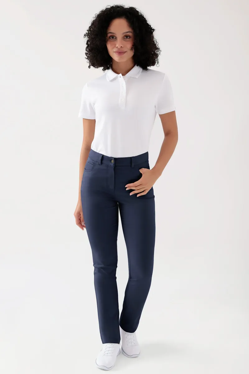 BERUFSBEKLEIDUNG COMFY FLEX 5-Pocket Arbeits- und Berufshose Damen - gerades Bein, navy - Berufsbekleidung.de, Navy, – Produktbild 1 von 1