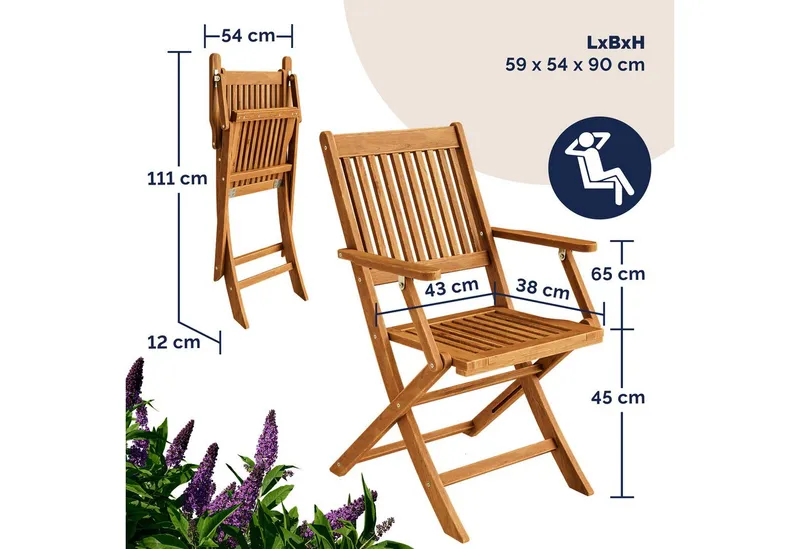 Casaria® Casaria® Garten-Sitzgruppe Sydney Komfort 5-tlg Akazienholz FSC® zertifiziert – Produktbild 6 von 7
