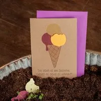 Die Stadtgärtner Die Stadtgärtner "Das Leben ist wie Eiscreme" | Klappkarte mit Eis-Motiv und Wildblumen – Produktbild 1 von 1