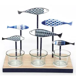 Mitienda Shop Mitienda Shop Kerzenhalter 6 Fische blau – Produktbild 1 von 1