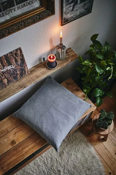 HängemattenGlück HängemattenGlück Sofakissen 40x40cm Latex & Kapok - Grautöne, Hellgrau, – Produktbild 3 von 4