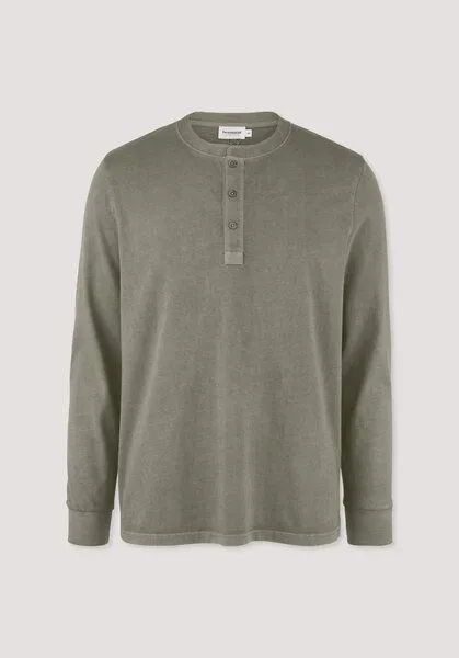hessnatur hessnatur Henley Longsleeve Relaxed aus reiner Bio-Baumwolle, Salbeigrün, – Produktbild 4 von 4