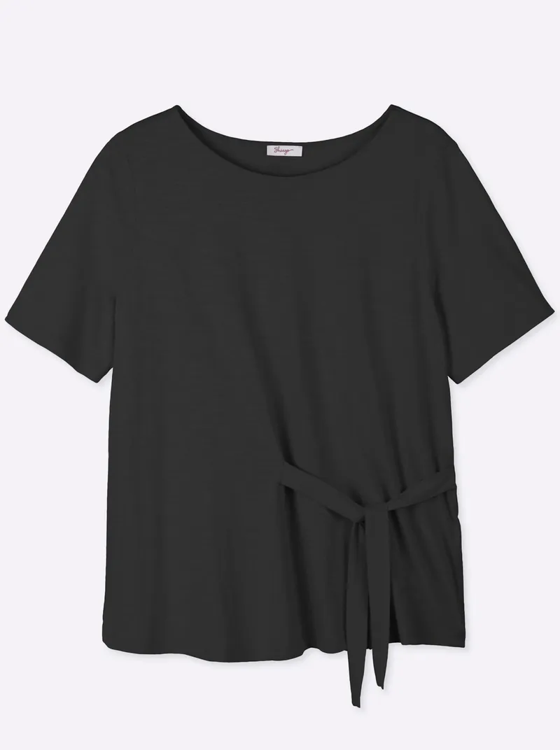 sheego Shirt schwarz, Schwarz, – Produktbild 1 von 2