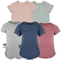 OrganicEra Baby S/S Kurzarm Bodysuit 'OrganicEra' aus Bio-Baumwolle, Aqua melange (grün), – Produktbild 1 von 1