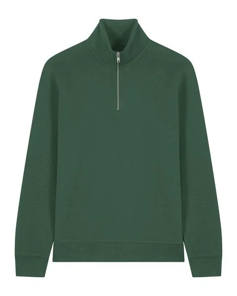 Greenspired Greenspired Mittelschweres Unisex Quarterzip Sweatshirt 280g/m² XXS-5XL, Flaschengrün, – Produktbild 1 von 1