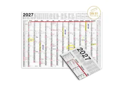 TOBJA Wandkalender Wandkalender 2027 XXL B1 Gefalzt 70x100 cm Jahresplaner, 14 Monate, Ferien DE/AT, KW, FSC, gefalzt – Produktbild 1 von 1