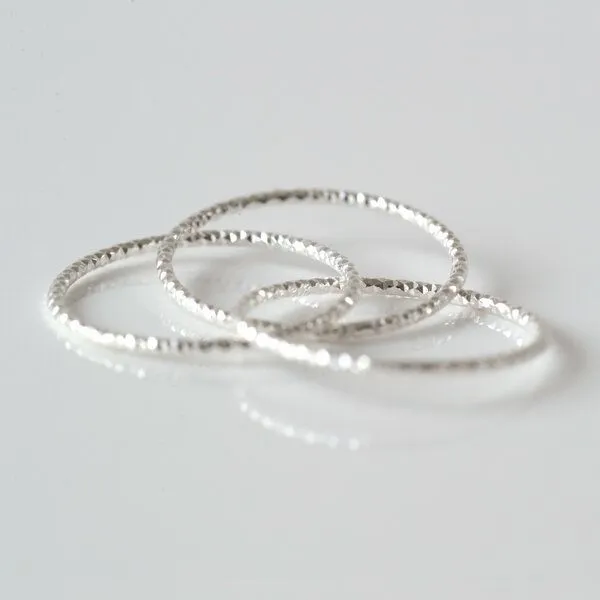 BELLYBIRD Jewellery BELLYBIRD Jewellery Ring - TRIO, zarter Ring aus 3 einzelnen Ringen, Silber 925, vergoldet, Silber, – Produktbild 4 von 4