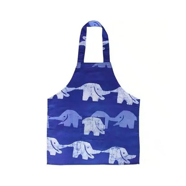 Global Mamas Global Mamas Kinderschürze aus 100% Biobaumwolle, Elefanten-blau (blau), – Produktbild 1 von 3