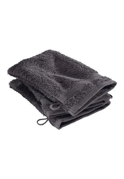 hessnatur hessnatur Waschhandschuh im 3er-Pack aus reiner Bio-Baumwolle, Anthrazit, – Produktbild 3 von 3