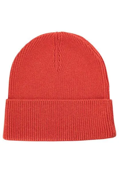MELA MELA Rippstrick Mütze Style KALI aus 100% Bio-Baumwolle, Red apple melange, – Produktbild 1 von 4