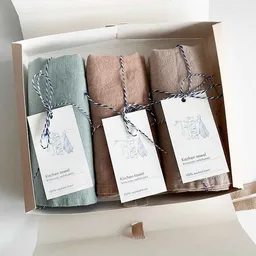 nordery nordery Geschenkbox mit 3 Geschirrtüchern aus 100% europäischen Leinen – Produktbild 1 von 1