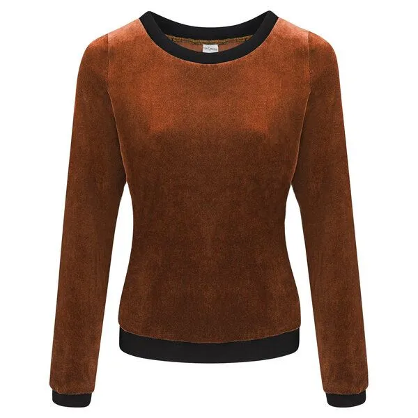 Frija Omina Frija Omina Bio Nicki Pullover Onne, Braun/schwarz (braun), – Produktbild 1 von 4