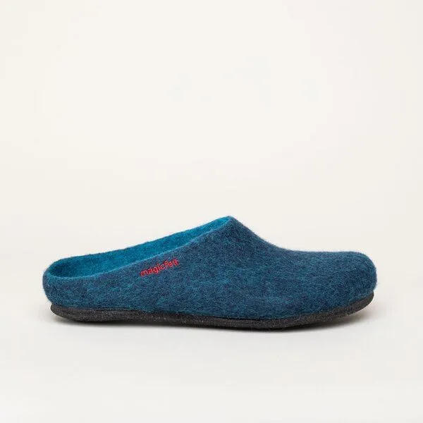 Magicfelt Magicfelt Filz-Hausschuh 709 aus 100% Merino-Wolle für Damen & Herren, Dark blue washed, – Produktbild 4 von 4