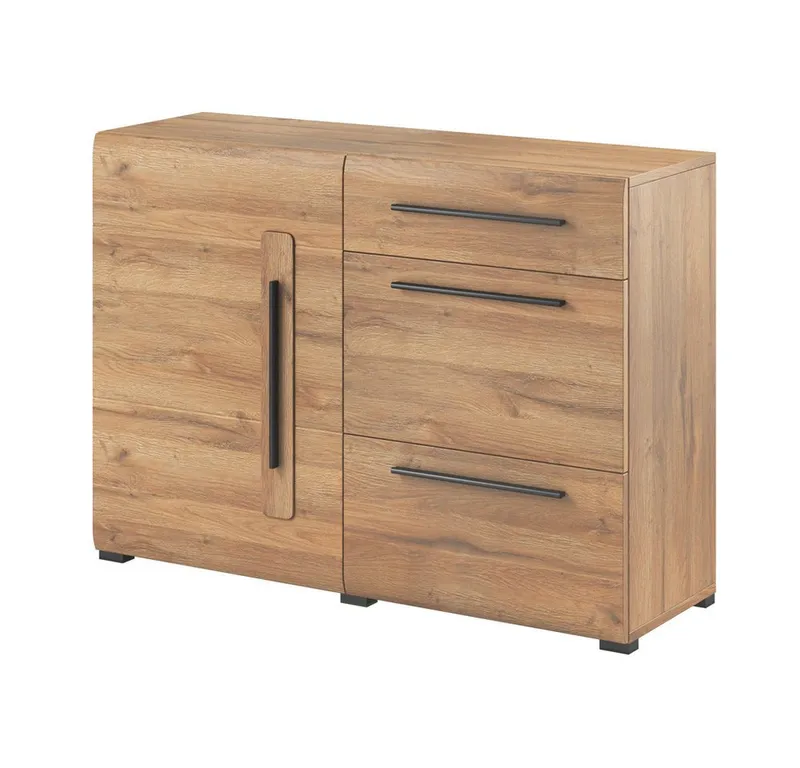 Lomadox Kommode TURDA-83, Eiche Grandson Nb. modern mit Metallgriffen, B/H/T: ca. 120/86/39 cm, Braun, – Produktbild 1 von 2